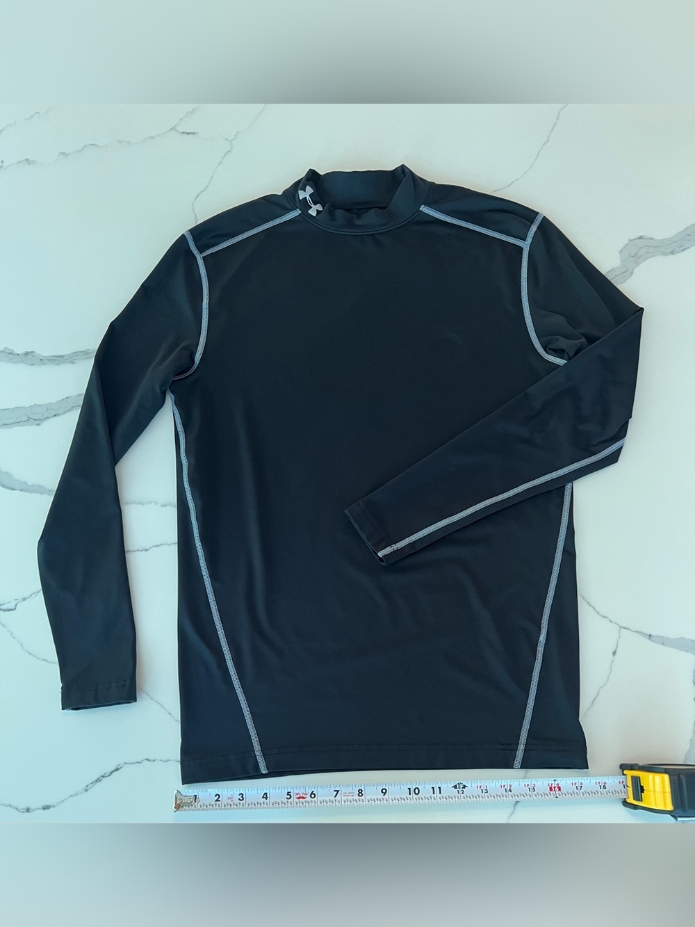 Under Armour Black Long-Sleeve Compression shirt with Gray stitching